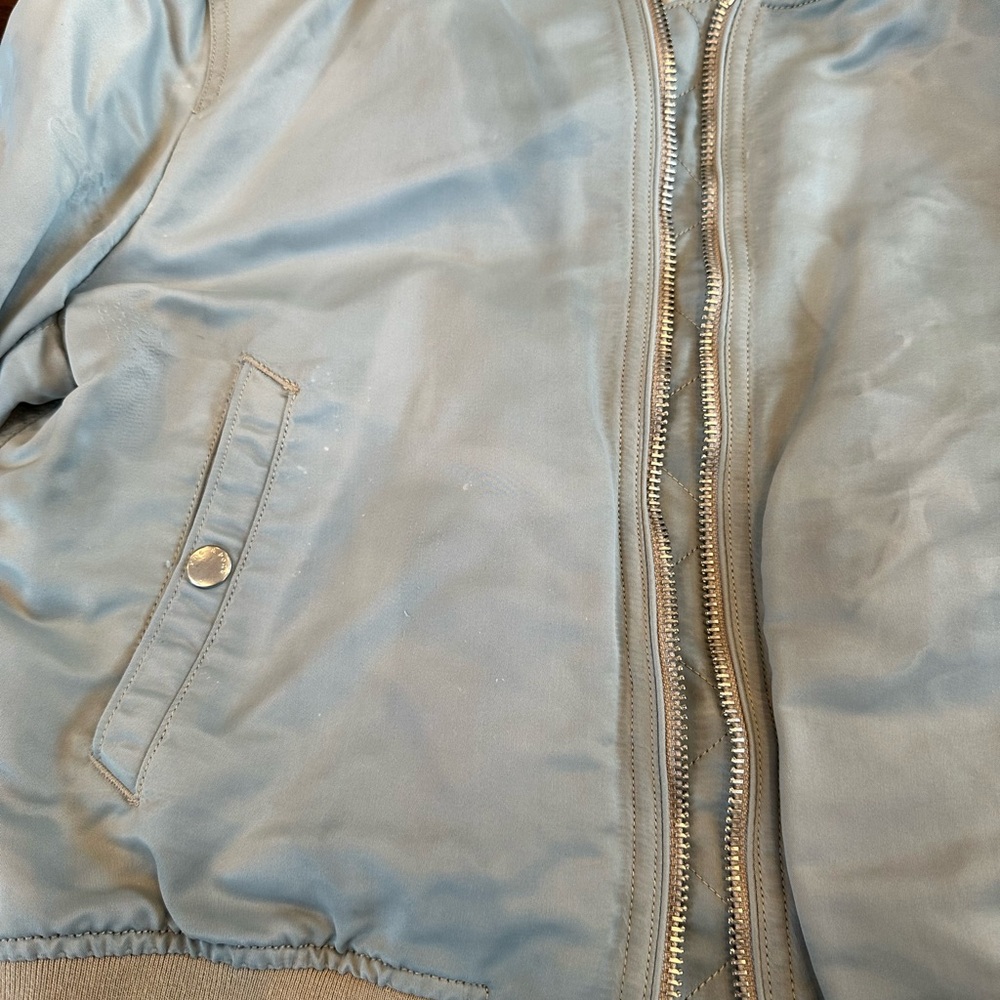 Rare Rag & Bone Manston Bomber Jacket in light iridescent blue size small - Picture 5 of 6